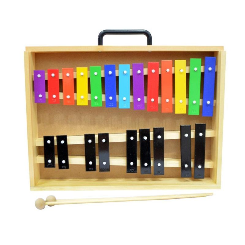 Metalofono 22 Notas Color Caja Madera Alaguez Metalófonos