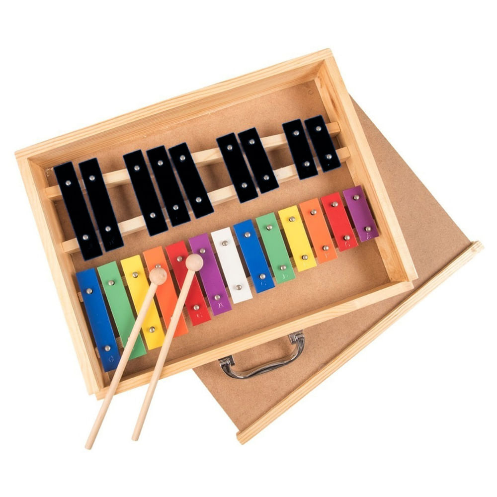 ALAGUEZ METALOFONO 22 NOTAS COLOR CAJA MADERA