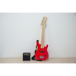 ALAGUEZ PACK GUITARRA ELECTRICA JR ROJA CON AMPLIFICADOR 5W