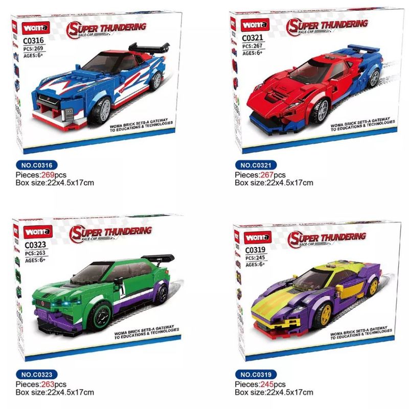Armable Auto Carreras 4 Woma Figuras Armables