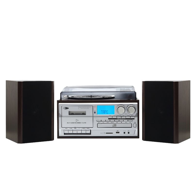 Tornamesa Bluetooth Con Cd Y Cassette + Parlantes Externos Tornamesas