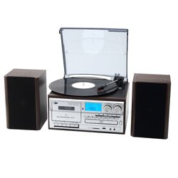 INTROTECH TORNAMESA BLUETOOTH CON CD Y CASSETTE + PARLANTES EXTERNOS