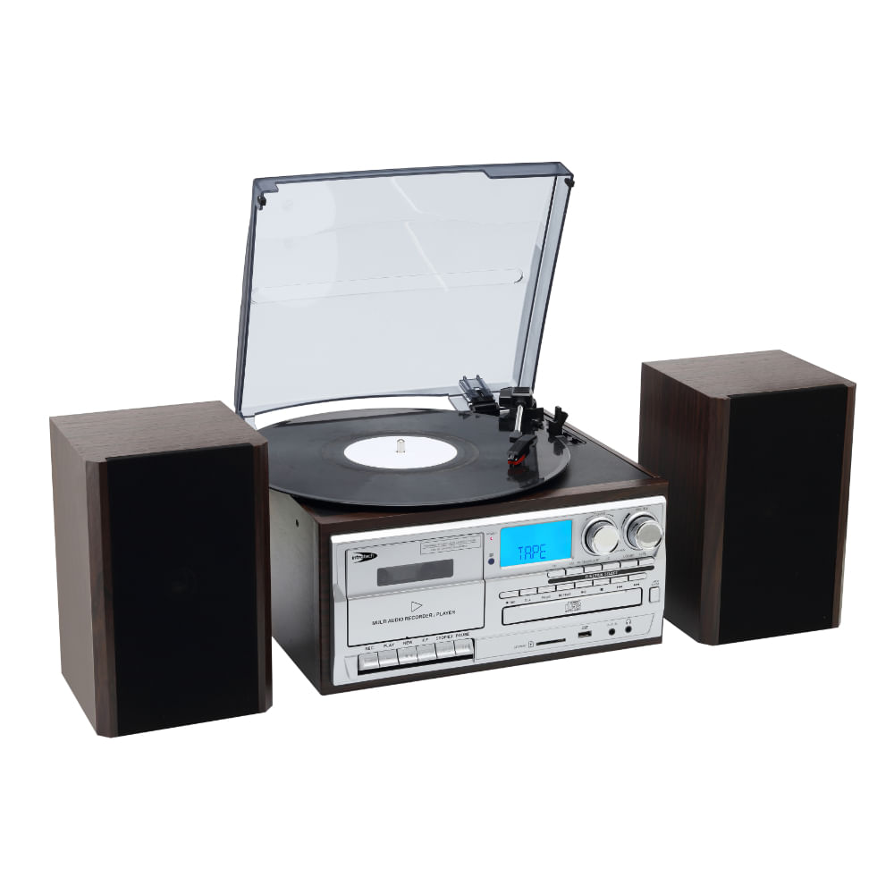 INTROTECH TORNAMESA BLUETOOTH CON CD Y CASSETTE + PARLANTES