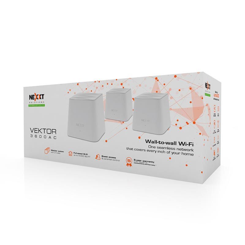 Triple-Repetidor-Mesh-Dual-Band-24-5Ghz-1200Mbps-3-Nodes-Max-Nexxt-Vektor3600-Ac-Extensores-de-Cobertura