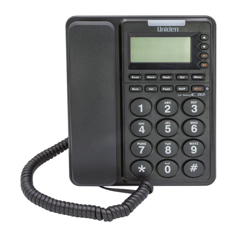 Telefono-Sobre-Mesa-Pantalla-C-Id-Negro-Uniden-23Und6411N-Alambricos