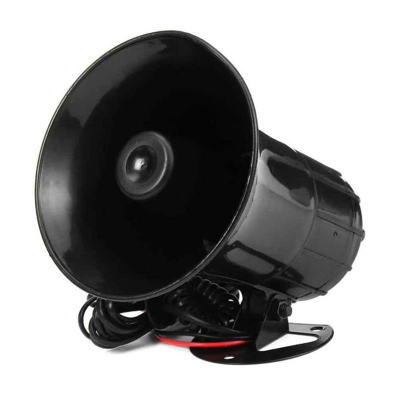 12V-4Pulg-20W-Sirena-1Tono-Negro-Bocinas