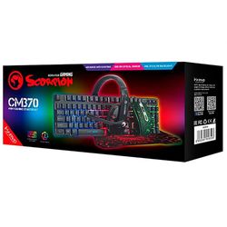 MARVO KIT STARTER GAMING 4 EN1  SCORPION CM370SP TECLADO + MOUSE + AUDÍFONO + MOUSE PAD