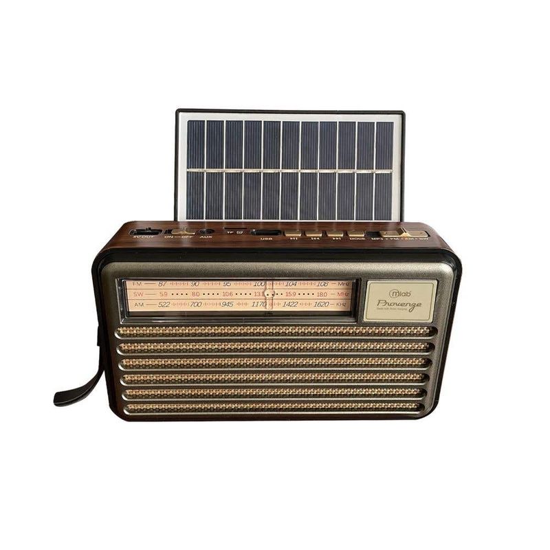 Parlante Solar Recargable Bluetooth Fm Radio + Linterna Usb Negro