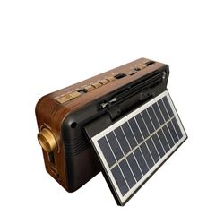 MLAB RADIO RETRO PROVENZE  9141 | CARGA SOLAR | LINTERNA | MARRÓN