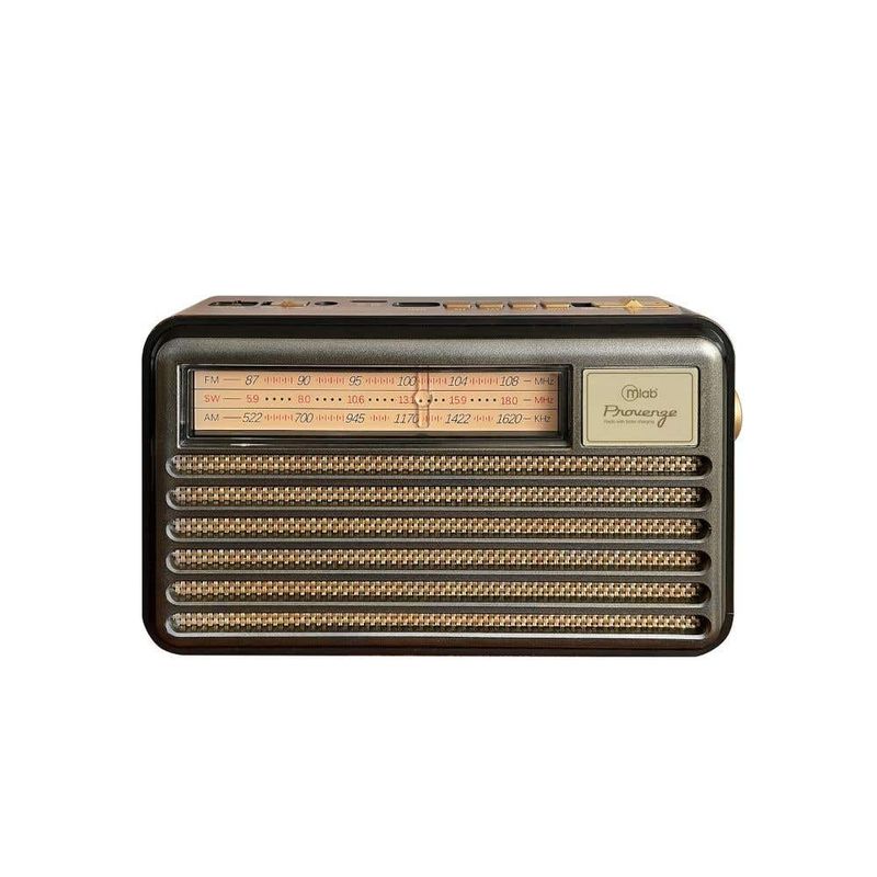 Radio-Retro-Provenze-Mlab-9141-|-Carga-Solar-|-Linterna-|-Marron-Radios-Vintage