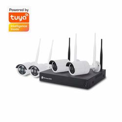 HYUNDAI KIT NVR  CON 4 CÁMARAS WIFI APP TUYA 1080P