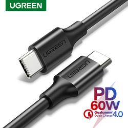 UGREEN CABLE DE DATOS USB-C 2.0 MACHO A USB-C 2.0 MACHO 3A NEGRO (3M)