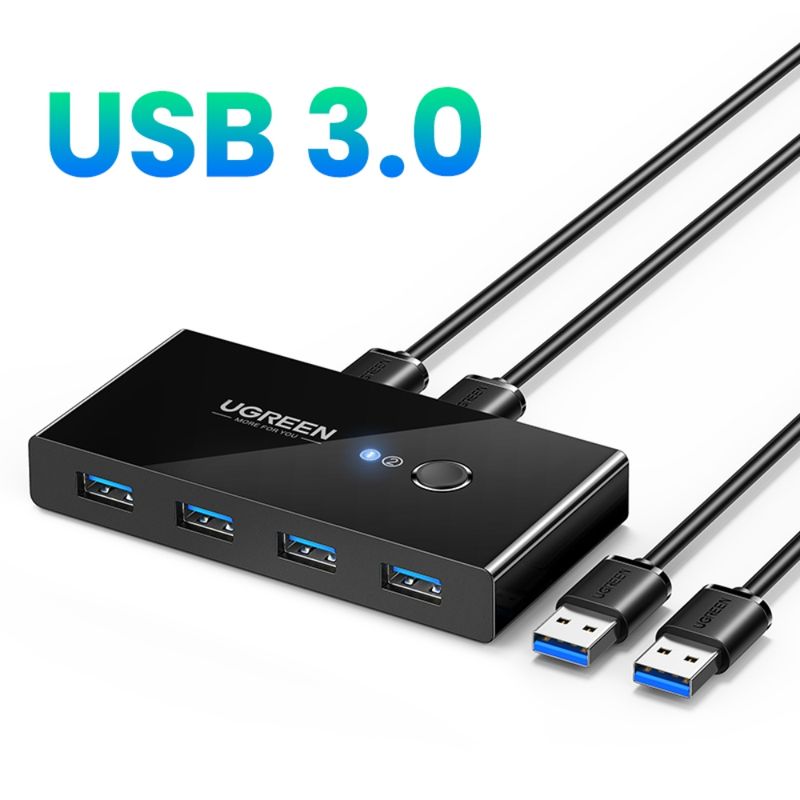 Switch-Usb-3.0-2X4--Selector-Entre-2-Pc--Negro-Ugreen-Us216-Cables-Adaptadores-y-Hub