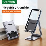 Base-De-Escritorio-Para-Celular-Doble-Inclinacion-Ajustable-Aluminio-Silver-Ugreen-Lp263-Soportes-y-Aros-de-Luz