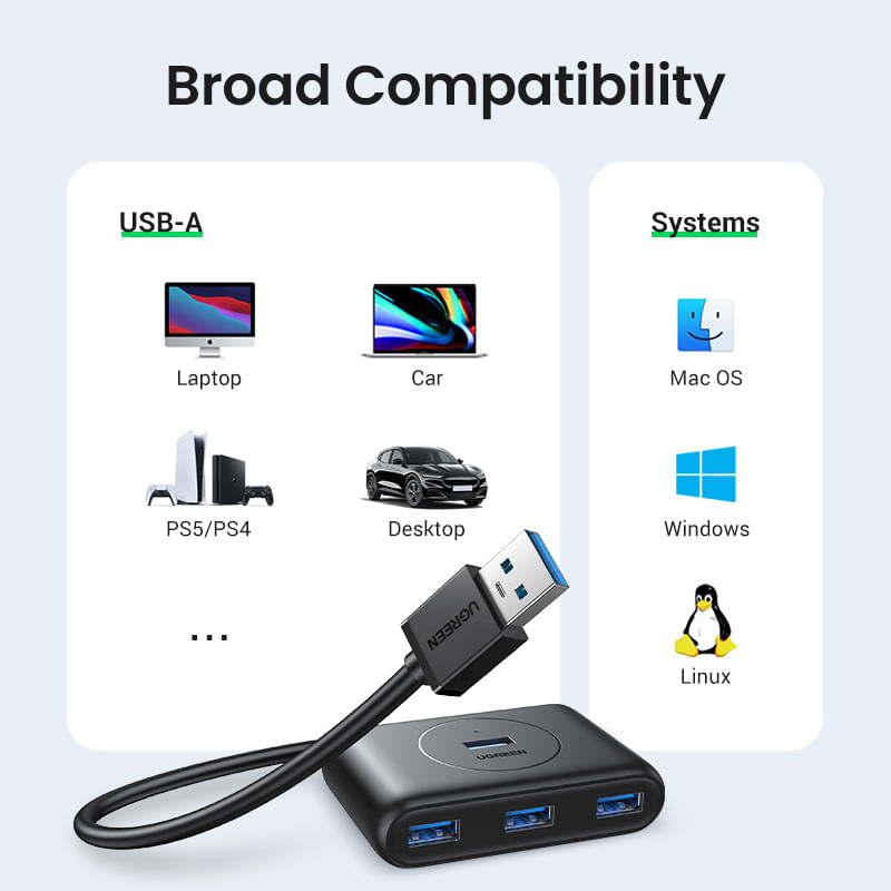 Hub-Usb-A-3.0----3Usb-A-3.0--Cable-50Cm-Negro-Ugreen-Cr113-Cables-Adaptadores-y-Hub