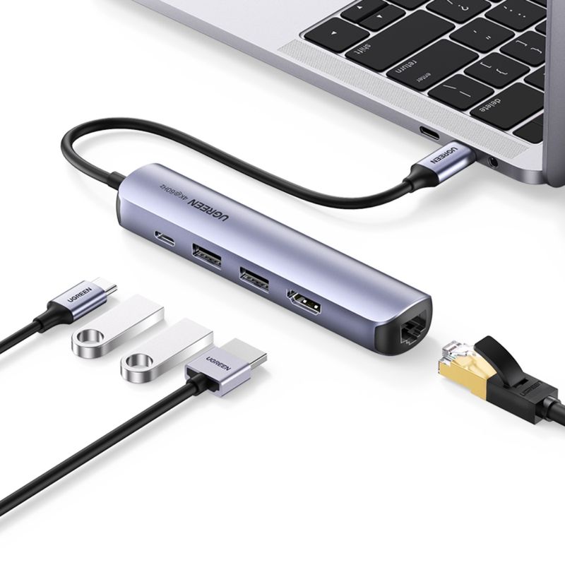 UGREEN USB C A 2 USB 3.0 A HDMI RJ45 CONVERTIDOR DISPLAYPORT casaroyal.cl Casa Royal