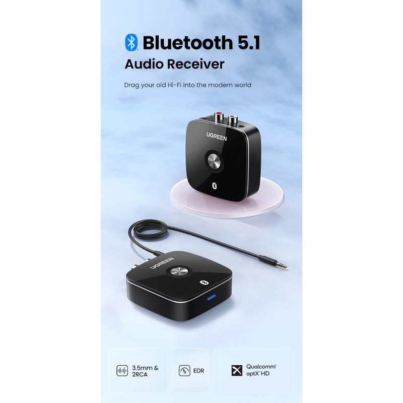 Bluetooth Receptor bluetooth 5.0 para enviar el audio al Aux de tu