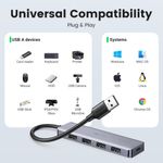 Hub-Usb-A---4-Usb-A-3.0---Powerport--Aluminio-Ugreen-Cm219-Cables-Adaptadores-y-Hub