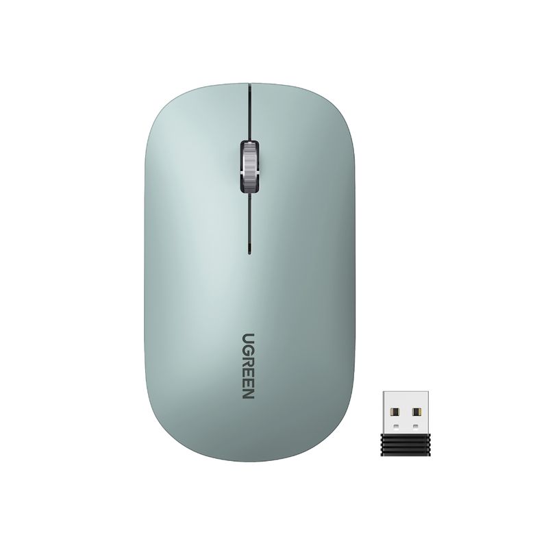 Mouse Inalambrico Ultra-Slim Verde Claro Ugreen Mu001 Mouse y Presentadores