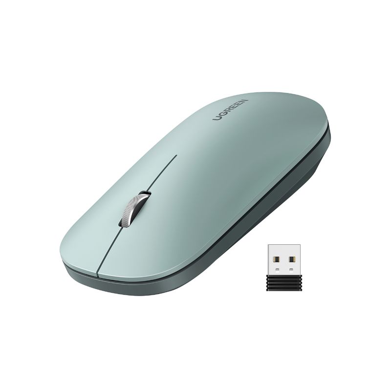 Mouse-Inalambrico-Ultra-Slim-Verde-Claro-Ugreen-Mu001-Mouse-y-Presentadores