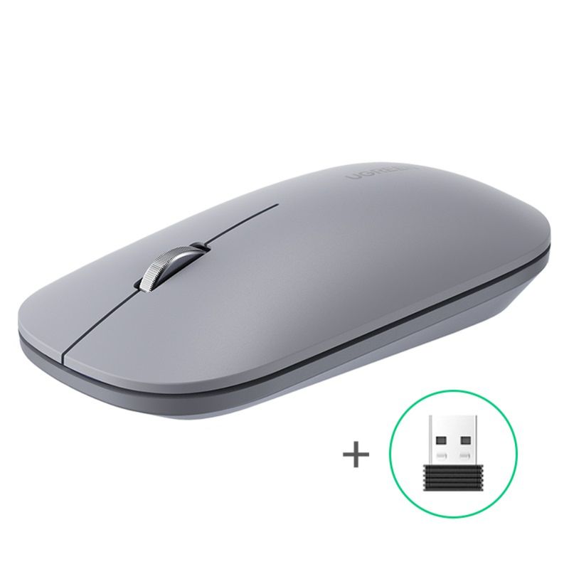 Mouse Inalambrico Ultra-Slim Gris Claro Ugreen Mu001 Mouse y Presentadores