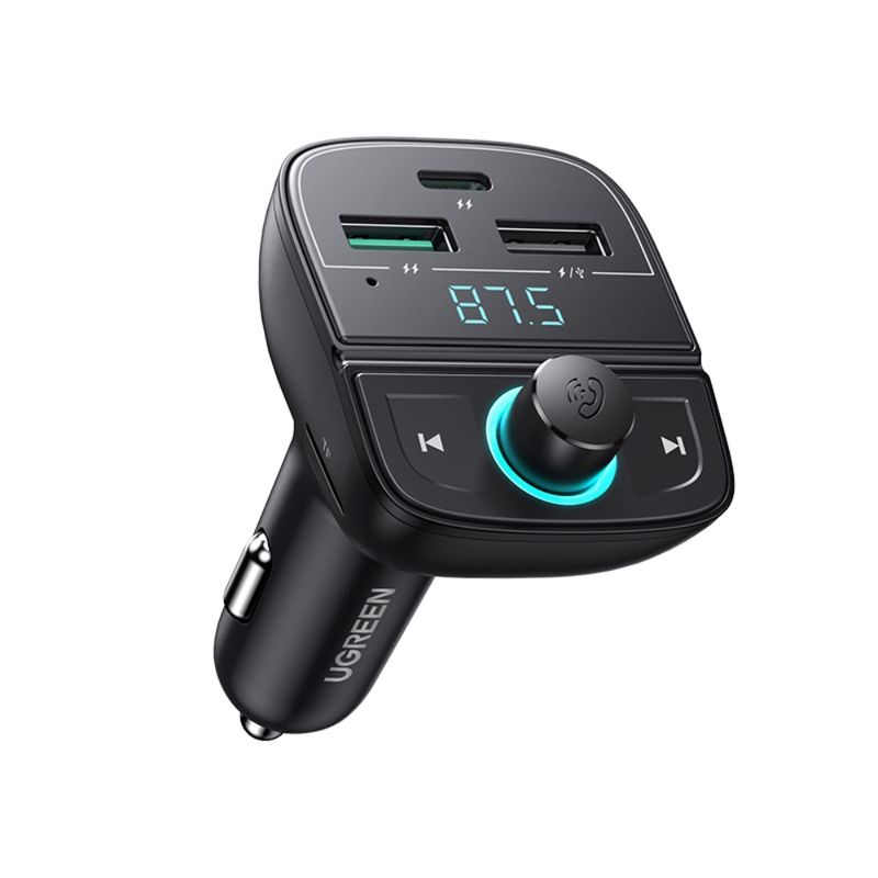 UGREEN TRANSMISOR FM/BLUETOOTH Y CARGADOR DE COCHE + RANURA TF