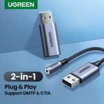 Tarjeta-De-Audio-Externa-Usb-A-Jack-3.5Mm-M-H--Audio-Estereo---Mic--Aluminio-Ugreen-Cm383-Cables-Adaptadores-y-Hub