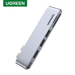 UGREEN ADAPTADOR USB-C DUAL A HDMI+2*USB 3.0 A+TF/SD+USB-C HEMBRA
