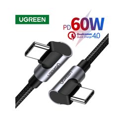 UGREEN CABLE DE DATOS 3A  USB-C 2.0 MACHO ANGULADO A USB-C 2.0 MACHO ANGULADO (2M)