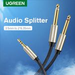 Cable-De-Audio-Jack-Estereo-3.5Mm-2Jack-6.3Mm-Mono-2M-Gris-Ugreen-Av126-Cables-Adaptadores-y-Conectores