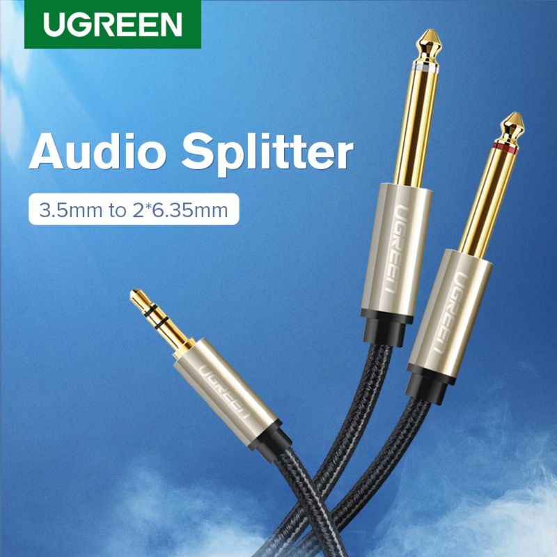 Cable-De-Audio-Jack-Estereo-3.5Mm-2Jack-6.3Mm-Mono-5M-Gris-Ugreen-Av126-Cables-Adaptadores-y-Conectores