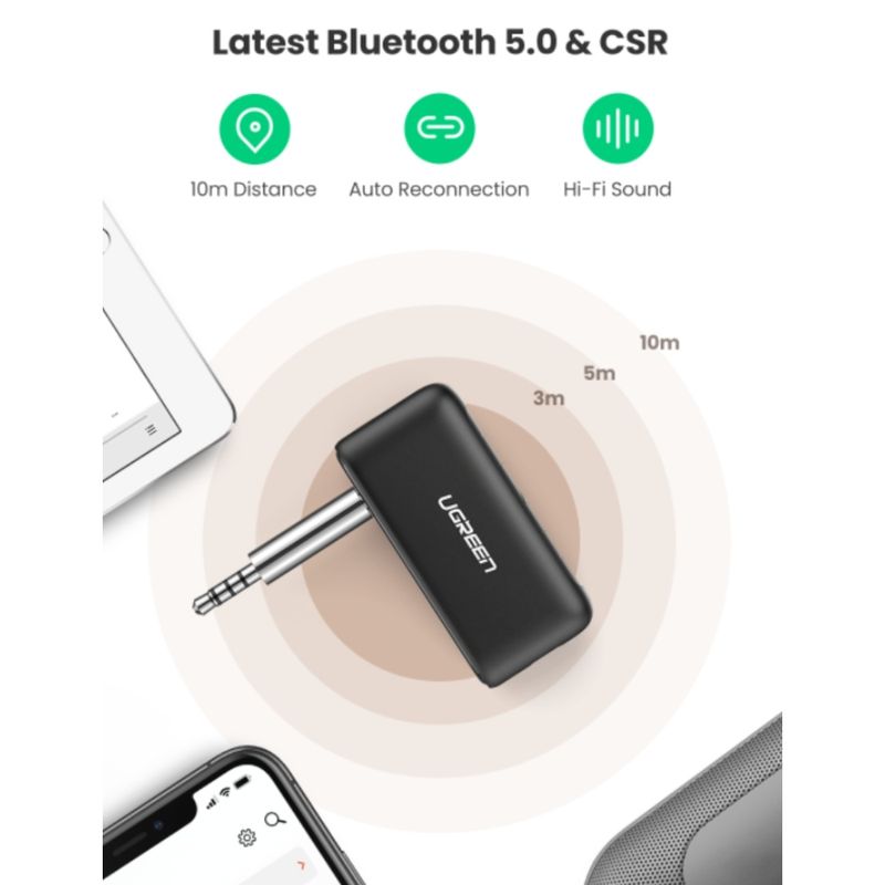 Receptor de audio USB Bluetooth 5.0, Adaptador de audio de 3.5 mm