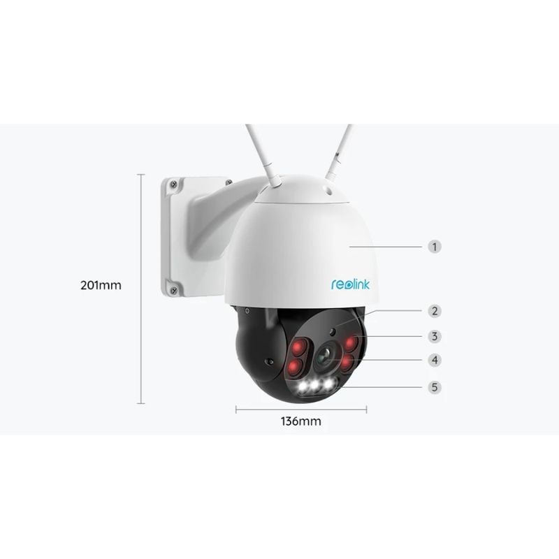 Camara Wi Fi 5Mp Alta Definicion 2560X1920 Tipo Pt 355 90 Zoom 5X Optico Cámaras Wifi