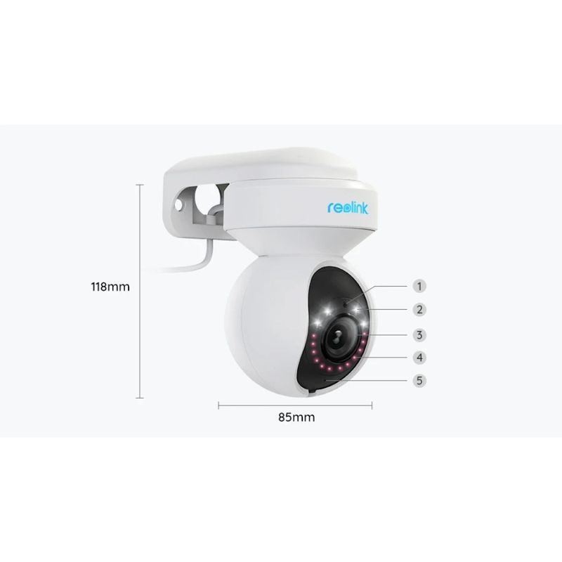 Camara Wi Fi 5Mp Alta Definicion 2560X1920 Tipo Pt 355 50 Admite Microsd 256Gb Cámaras Wifi