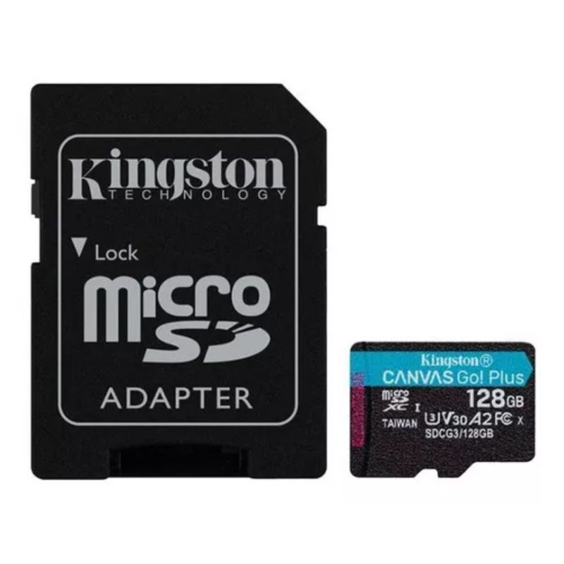 Tarjeta-De-Memoria-Micro-Sd-128Gb-Kingston-Canvas-Go--Plus-Uhs-I-Clase-10-U3-V30-A2--Adaptador-Sd-Tarjetas-de-Memoria