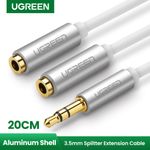 Cable-De-Audio-Splitter-M-2H-Estereo-Jack-3.5Mm-2Jack-3.5Mm-20Cm-Blanco-Trenzado-Cables-Adaptadores-y-Conectores