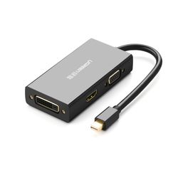 UGREEN CONVERTIDOR DE VIDEO MULTIPUERTO MINI-DP(THUNDERBOLT2) A HDMI/VGA/DVI(24+1) 133CM NEGRO  MD114