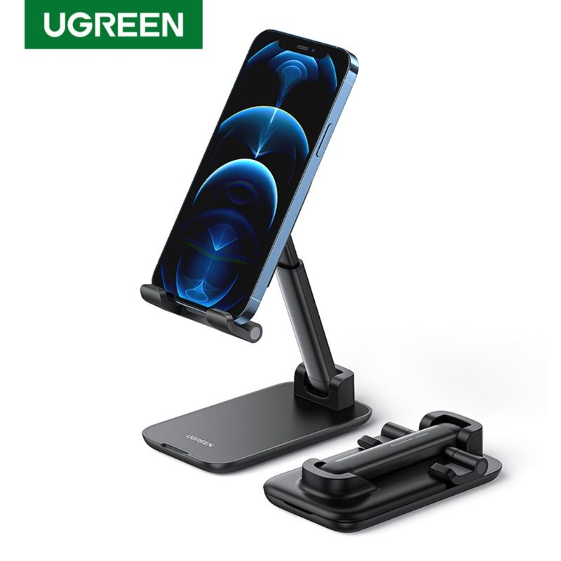 Base-De-Escritorio-Para-Celular-Altura-Inclinacion-Ajustable-Negro-Ugreen-Lp373-Soportes-y-Aros-de-Luz