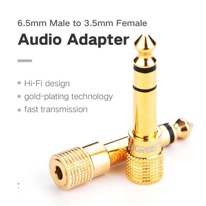 Adaptador-Gold-Estereo-Jack-3.5Mm-H-M-Jack-6.3Mm-Ugreen-20503-Cables-Adaptadores-y-Conectores