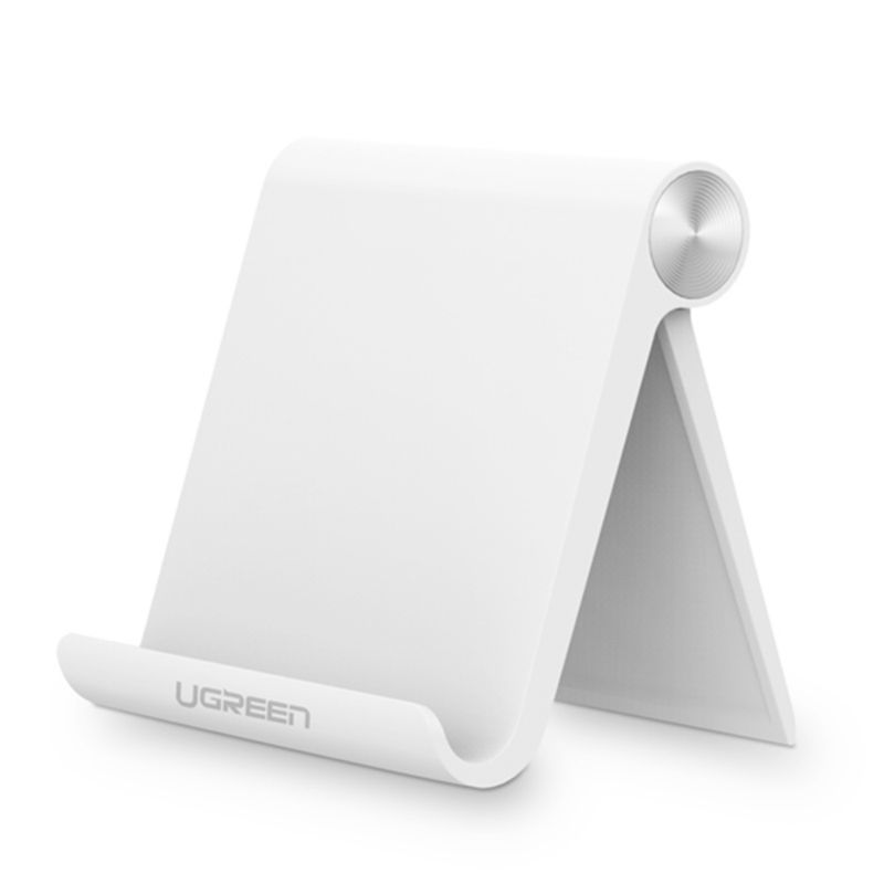 Base-De-Escritorio-Para-Celular-Inclinacion-Ajustable-Blanco-Ugreen-Lp106-Soportes-y-Aros-de-Luz