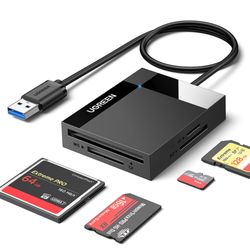 UGREEN LECTOR 4EN1 MULTI-TARJETA DE MEMORIA USB-A 3.0 (SD/MICROSD/CF/MS) 50CM NEGRO  CR125