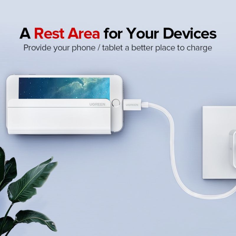 Base-Adhesiva-De-Pared-Para-Celular-Blanco-Ugreen-Lp108-Soportes-y-Aros-de-Luz