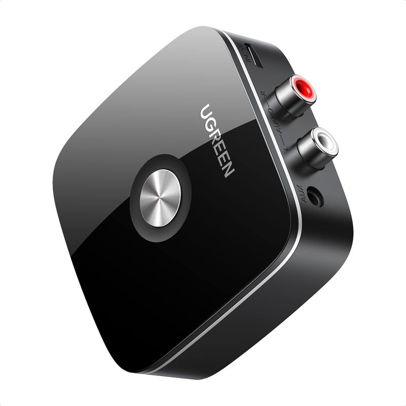 Adaptador Audio Receptor Bluetooth 5.0 A 2Rca M Recargable Negro Ugreen Cm123 Receptores Bluetooth