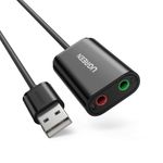 Tarjeta-De-Audio-Externa-Usb-A--2Jack-3.5Mm-M-2H--Audio-Estereo---Mic--15Cm-Negro-Ugreen-Us205-Cables-Adaptadores-y-Hub