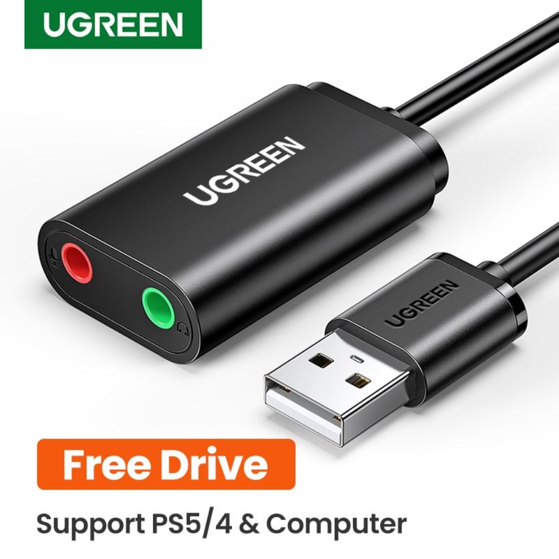 Tarjeta-De-Audio-Externa-Usb-A--2Jack-3.5Mm-M-2H--Audio-Estereo---Mic--15Cm-Negro-Ugreen-Us205-Cables-Adaptadores-y-Hub