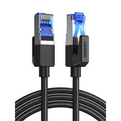 UGREEN CABLE DE RED 20M CAT8 F/FTP (40GBPS) TRENZADO NEGRO  NW153