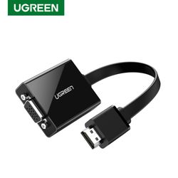 UGREEN CONVERTIDOR HDMI/VGA 1080P/60HZ M/H + PUERTO JACK 3.5MM NEGRO  MM103