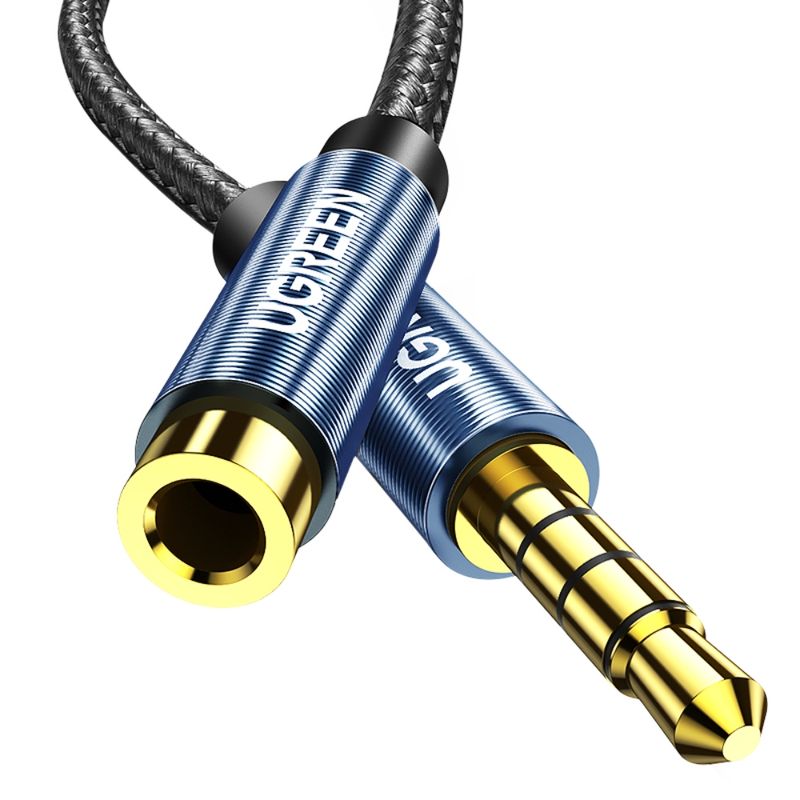 Cable-Extension-Jack-3.5Mm-4-Polos-M-H--Estereo-Mic--Trenzado-2M-Negro-Ugreen-Av118-Cables-Adaptadores-y-Conectores
