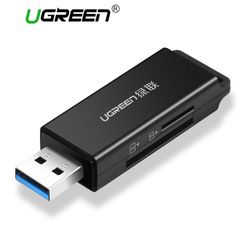 UGREEN LECTOR 2EN1 MULTI-TARJETA DE MEMORIA USB-A 3.0 (SD/MICROSD) NEGRO  CM104