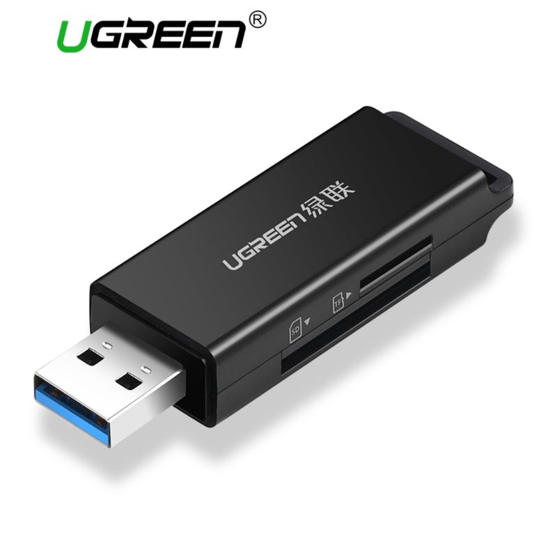 Lector 2En1 Multi-Tarjeta De Memoria Usb-A 3.0 (Sd/Microsd) Negro Ugreen Cm104 Adaptadores y Cables